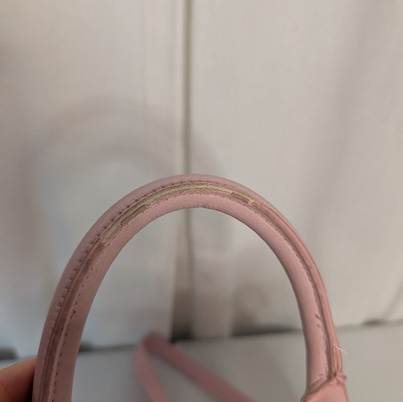 Betsey Johnson Pink Rose And Polka Dot Floral Handbag Tote Satchel EUC - Picture 3 of 12